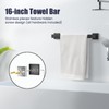 10-Piece Black Bathroom Accessories Set - 304 Stainless Steel Towel