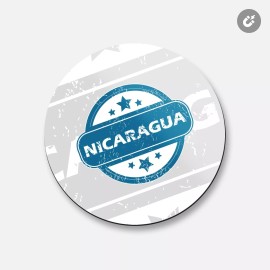Unbranded Nicaragua Grunge | 4'' X 4'' Round Decorative Magnet