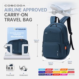 COSCOOA Small Carry On Backpack 20L,United Airlines Personal Item Bag 17x10x9 Flight Approved Underseat Ryanair 40x20x25 CM Carry on Luggage Bag,Mochila de Viaje,Cabin Size Backpack