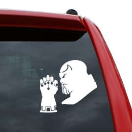 Black Heart Decals & More Thanos / Infinity Gauntlet Simple Vinyl Decal | Color: White | 5" tall