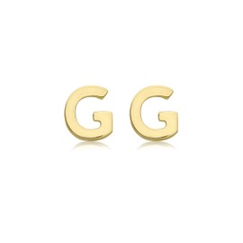 Carissima Gold Women's 9ct Yellow Gold 4.5mm x 5mm 'G' Initial Stud Earrings
