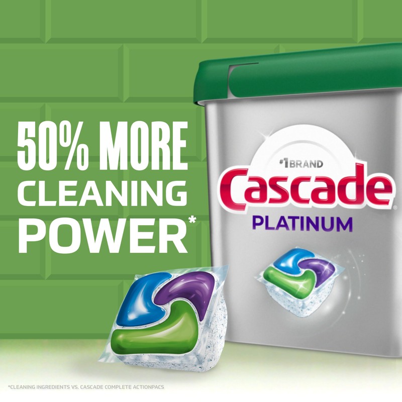 Cascade Platinum Dishwasher Pods, Dishwasher Detergent, Dish Detergent Soap, Fresh,