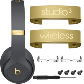 Studio 3 Hinge Replacement Repair Kit Parts Headband Connector Hinges Metal Folding Clip Pin Cover Accessories Compatible with Beats Studio 3 Headphone. (Gold)