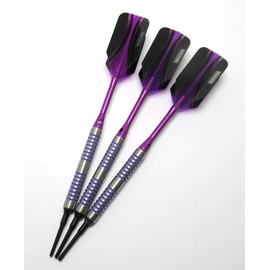 Puurfect Purple Soft Tip Darts - 16 Grams - 80% Tungsten with Upgrade Pack - 8 Rings