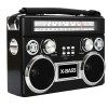 Supersonic SC-1097BT 3 Band Radio With Bluetooth, Flashlight AM/FM/SW Black