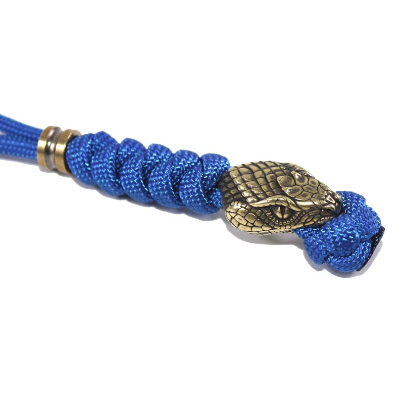 Trufas Hand Woven Paracord Knife Lanyards With Brass Snake Head