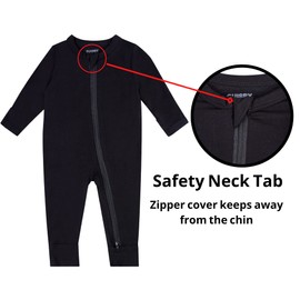 GUISBY Baby Rayon Clothes, Long Sleeve Rompers, Double Zipper Sleeper Pajama 6-12 Months