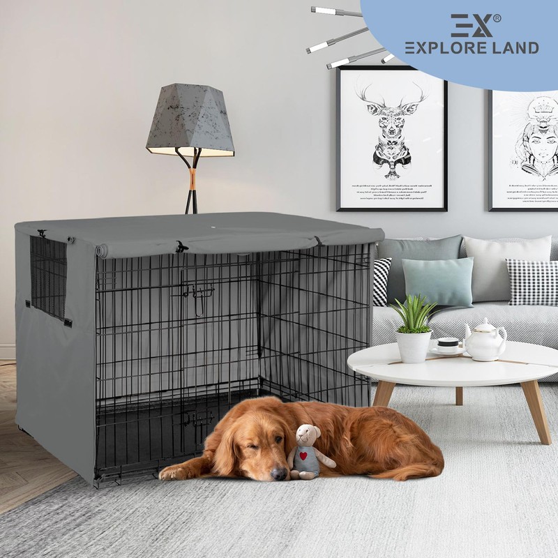 Explore Land Dog Crate Cover Heavy Duty Polyester Pet Kennel