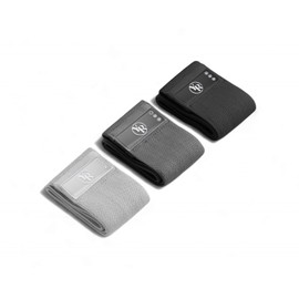 Your Reformer Fabric Booty Band Set for Pilates and Other Workouts- 3 Levels of Resistance 100% Latex Free (Black/Grey)