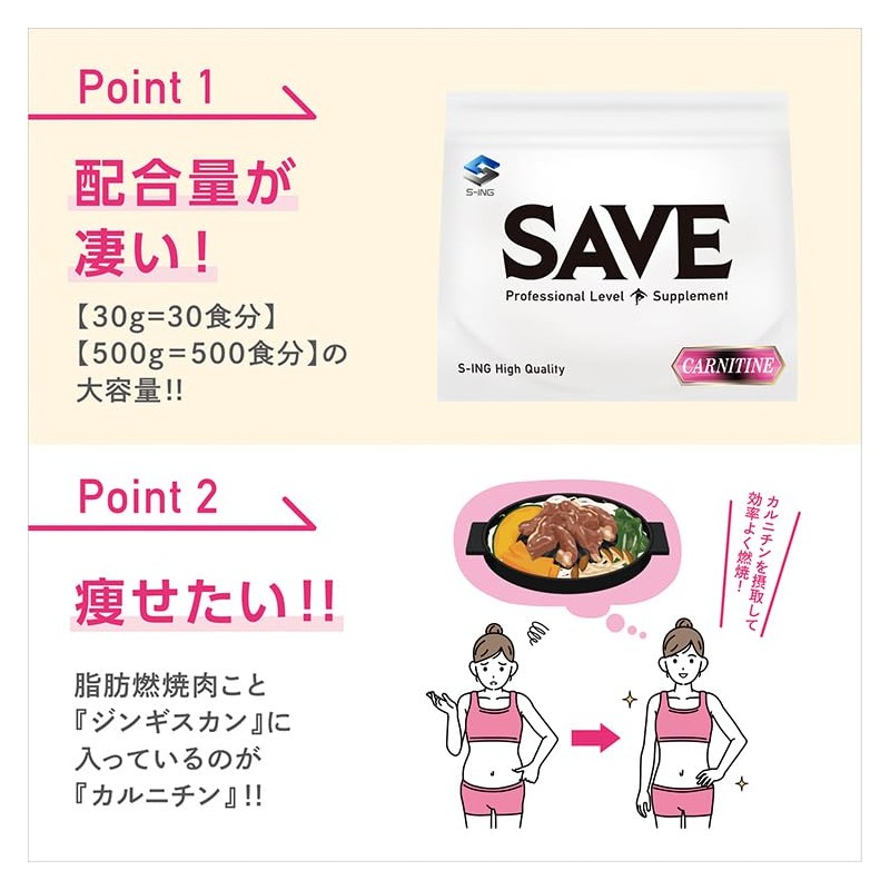 SAVE カルニチン パウダー (500g)