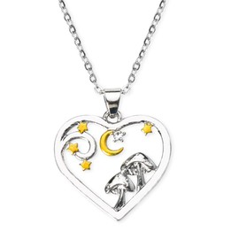 Mushroom Necklace for Women Girls Mother Day Gift for Mom Grandma Star and Moon Necklaces for Friends Sister Birthday Valentines Gifts for Girlfriend Wife Gf Silver Mushrooms Love Necklace