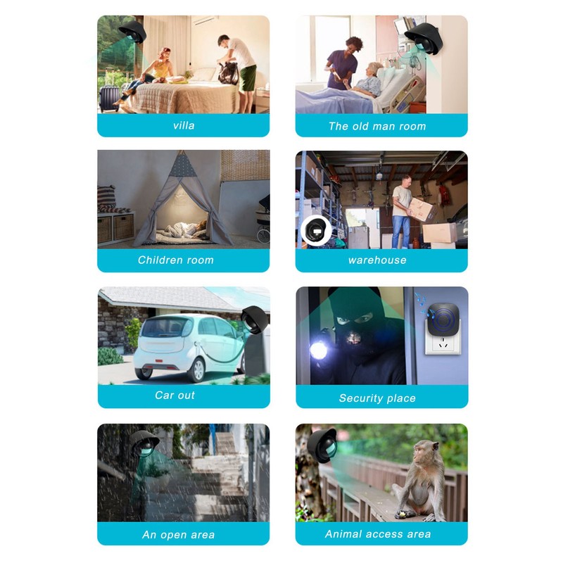 Smart Wireless Doorbell Waterproof Sensing Doorbell Security Alarm for Home