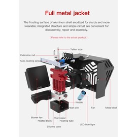 Original Creality CR6 SE Hotend Extruder Full Kit Assembled for CR-6 SE CR6 MAX 3D Printer w/Auto Leveling, Back Support Bracket, Heater, Thermistor, Cooling System