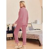 Ekouaer Womens Pajama Sets Long Sleeve Sleepwear Soft Button Down