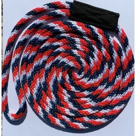Mad Dog Solid Braid Nylon Dock Line 3/8" x 10' - Floats! Made in USA - Red White Blue