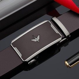 VANNANBA Belts for men Designer Dress Ratchet Leather Belt Men Automatic Buckle,with Gift for Men