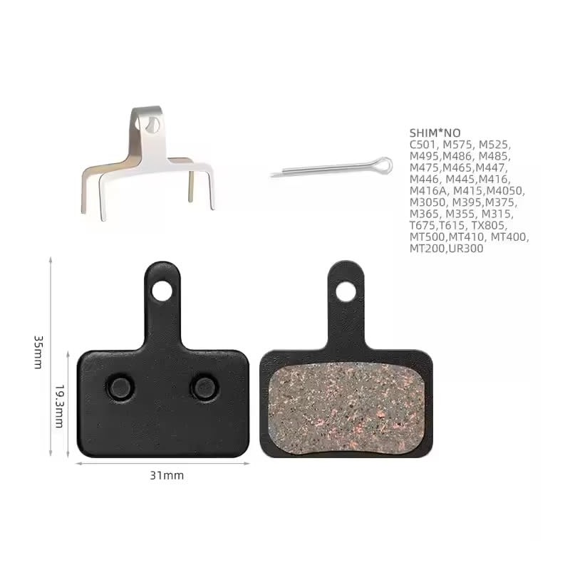 Bicycle Disc Brake Pads, Semi-Metallic, Black (2 pairs)