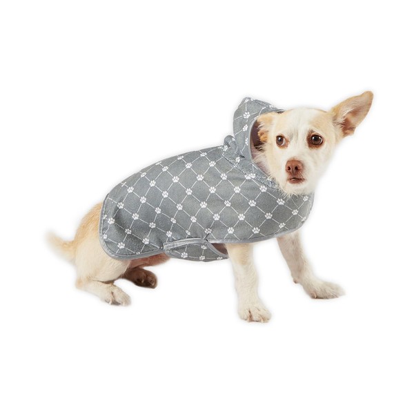 Bone Dry Pet Robe Collection, Trellis Paw Print, Absorbent Microfiber