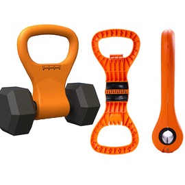 Adjustable Kettlebell Handle,Portable Weight Grip Travel Workout Equipment Gear for Gym Bag, Weightlifting, Bodybuilding, Lose Weight | Clamps to Dumbbells,Handle to Convert Dumbbells into Kettlebells for Workouts Portable Weight Grip Travel Workout Equi