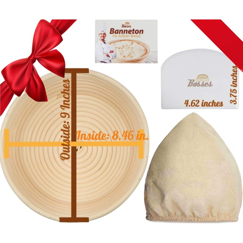 9 Inch Bread Banneton Proofing Basket - Baking Bowl Dough