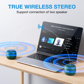 LEICEX Small Bluetooth Speaker Portable Speakers-Mini Wireless Speaker with HiFi Stereo Sound，Big Rechargeable Battery,Waterproof Travel Speaker with Hanging Rope for Easy Carrying.(Green)