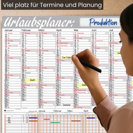 XXL Wall Calendar with Holiday Planner 2026 Employees - Large Format B1 (98 x 64 cm) Landscape Format 150 g/m² Folded, Holiday Calendar Annual Calendar 2026 for Office, Family, Business & Teams