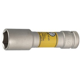 TONE Impact Thin Long Foil Nut Socket 4A-21LN 12.7 mm (1/2 mm) Insertion Angle, Yellow, 21 mm Width