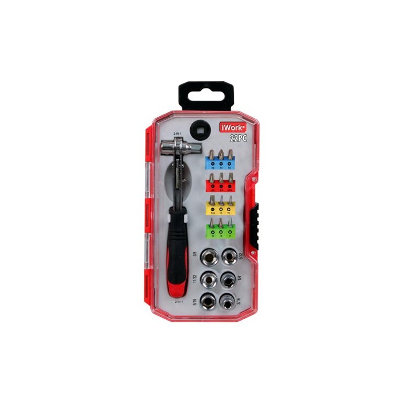 Olympia Tools iWork 2-In-1 Ratchet Driver Set, 76-508-N12, 22 Piece