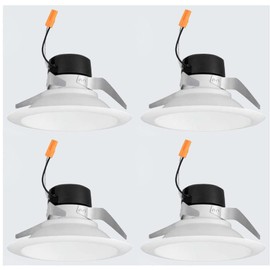 Hubbell (case of 4) Prescolite LB6A7L27K9 LiteBox 6 inch Round LED Downlight and Retrofit Trim, 2700K, 700 Lumens, 10 watts, dimmable, White Trim, recessed Lighting LED