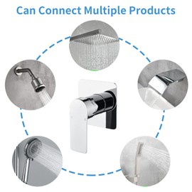 Shower Valves Wall Mount Shower Faucet Rough-In Valve Bathroom Trim Kit Single Handle Tub Shower Valve Mixer Chrome 2499CP