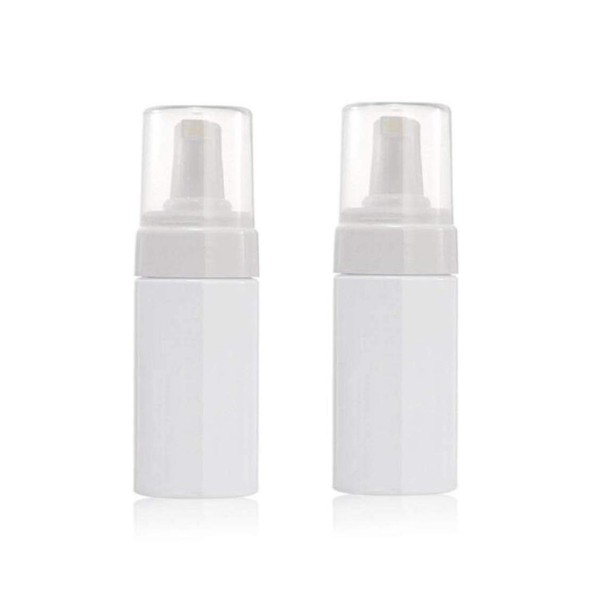 2PCS 120ml 4oz White Plastic Empty Shampoo Cosmetic Foaming Containers Foam Dispenser Pump Bottles Vial Bathroom Accessory for Makeup Travel