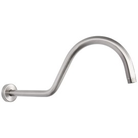 NearMoon Shower Extension Arm with Flange - S Shaped High Arc Gooseneck Long Shower Extender Pipe, Perfect for Rainfall Shower Head - Bathroom Accessory,16 Inch (Brushed Nickel)