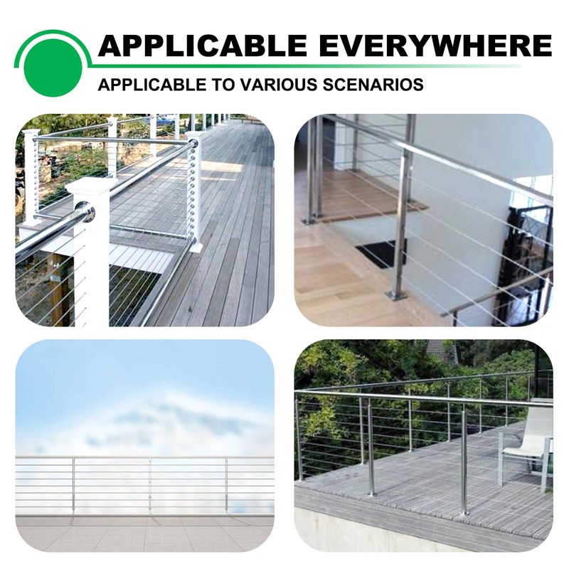 Andorm 80pcs 1/8" Cable Railing Tensioner Terminal Kit Black, Threaded