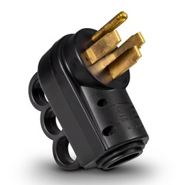 True Mods NEMA 14-50P 125/250V 50A RV Power Cord Male Replacement Socket Plug for 6/3 + 8/1 AWG 4-Wire Cord [EZ Grip Handle] [ETL Listed]