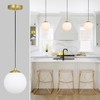 XiNBEi Lighting 8" Globe Pendant Light, Mid Century Brass Pendant