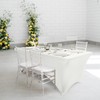 White Spandex Tablecloth 6ft Tight Fitted Washable Stretch Table Cover