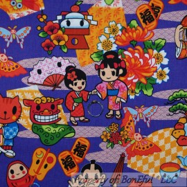 Red Rooster Fabrics BonEful FABRIC FQ Cotton Quilt Purple Anime Flower Chinese Dragon Butterfly Cat