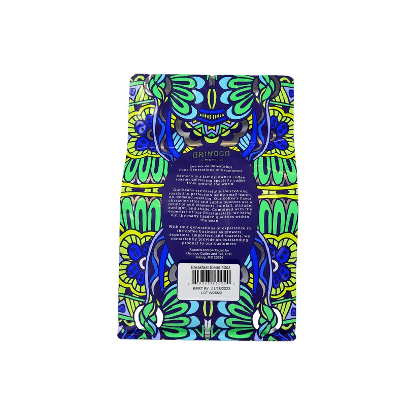 Orinoco Breakfast Blend 2.5lb bag, Medium Roast, Whole Bean Coffee