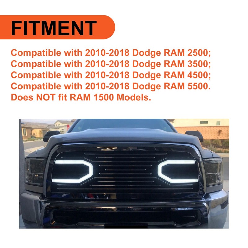 ECOTRIC LED Lights On Front Hood Bumper Grill Compatible with