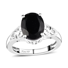 Shop LC Black Tourmaline Ring 925 Sterling Silver Split Shank Statement Jewelry Engagement Women Size 8 Ct 2.3 Birthday Gifts for Women
