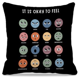 Nogrit Counseling Office Must Haves Throw Pillow Cover, Calming Corner, Mental Health Pillowcase Decor for Home Kids,Mental Health Counselor Gifts, Calming Corner Pillow Covers 18x18-891