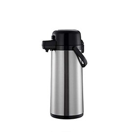 Thunder Group ASPS325 Airpot, 2.5 Liter (84 oz.), 8-1/4" x 6-1/2" x 15-1/3"H, Stainless Steel Lined, Push Button top, Color Beverage Indicator Tags, Stainless Steel, Mirror