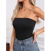 SOLY HUX Women's Solid Tube Crop Top Sleeveless Strapless Bandeau