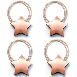 Sitengle Curtain Tassel, Magnet, Star, Curtain Accessory, Strong Magnet, Car Tenacy, Curtain Tieback, Present, Popular (Pink Gold, 4 Pieces)