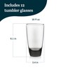 Libbey Classic Smoke Tumbler Glasses, Set of 12