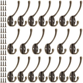 SEUNMUK 20 PCS Coat Hook, Coat Hooks Wall Mounted Vintage Coat Hooks for Wall, Heavy Duty Coat Hooks for Hanging Coat, Key, Hat, Bag, Cup