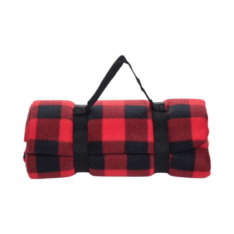 C&F Home Buffalo Check Picnic Blanket 50x60 inches Red