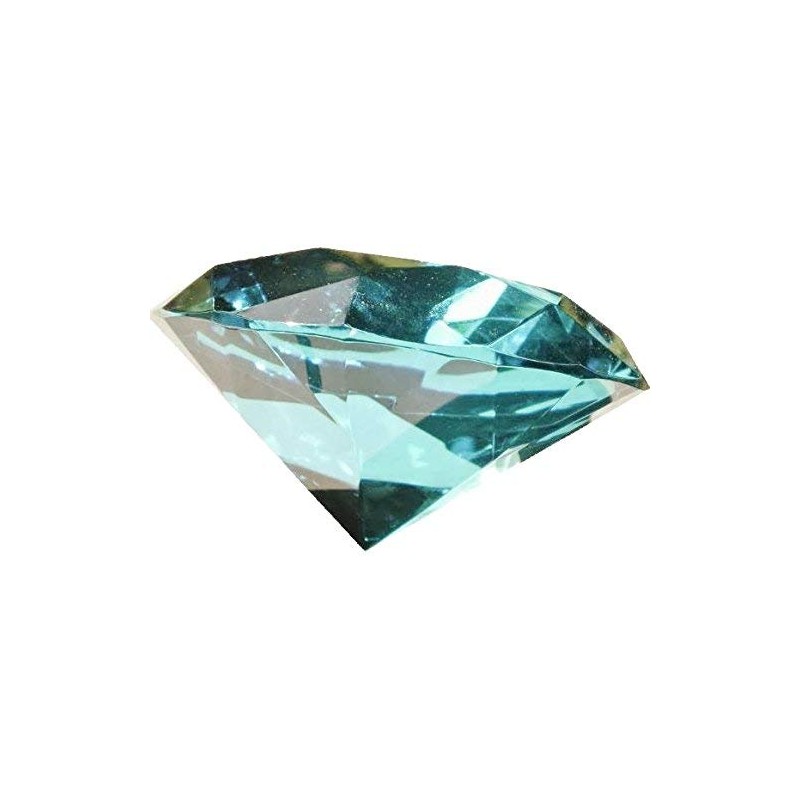 Blue 100 mm Faceted Diamond Paperweight