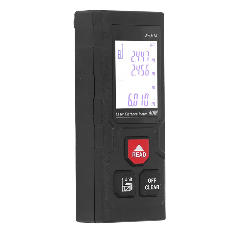 Laser Distance Meter Millimeter Level Accuracy 40m Range Red Light
