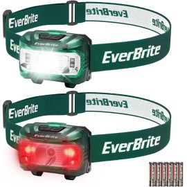 EverBrite Headlamp Green 2-Pack Kids Headlamp with Red Light & Memory Function